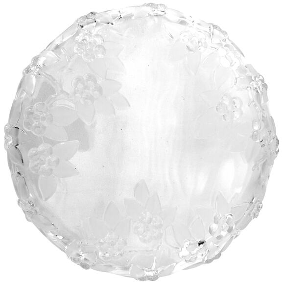 Mikasa "Carmen" Round Glass Platter 12 1/8" Diameter Frosted Floral/Berry Relief - Picture 2 of 5